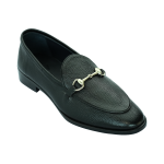 Black Grain Leather Horsebit Loafer