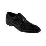Croc Effect Double Monk Strap Shoe